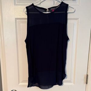 Vince Camuto Navy Sleeveless Blouse